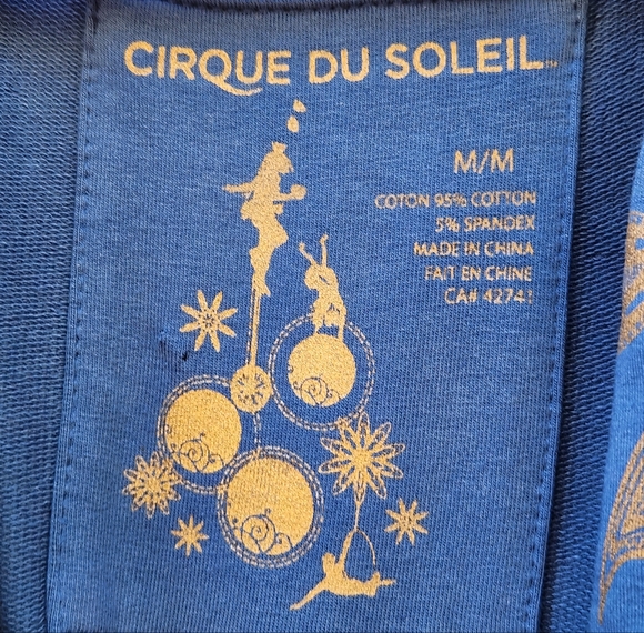CIRQUE DU SOLEIL Women's Jacket Medium Blue Shawl Collar Gold Paisley Floral - Picture 2 of 13